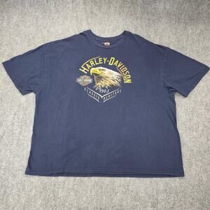 Harley-Davidson Shirt Mens 2XL Navy Eagle Graphic Classic Heritage Belize HD